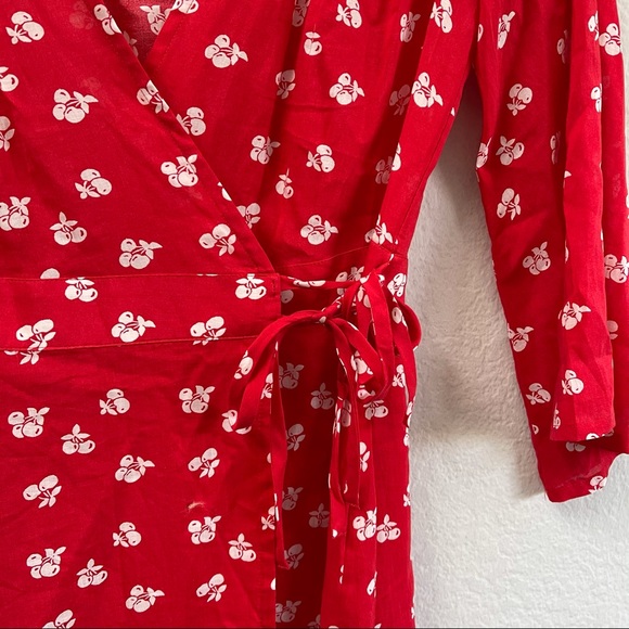 & Other Stories Cherry Print Wrap Dress Mini Sz 4 - Picture 5 of 5